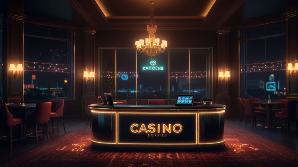 Mobile sign-up screen confirming a casino welcome bonus in a dark neon setting
