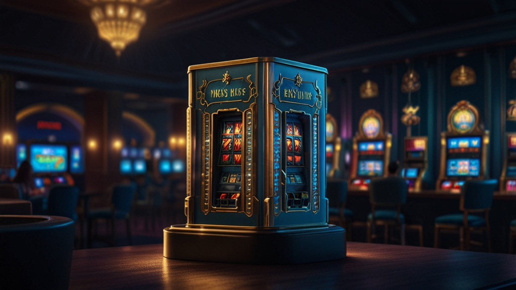 Glowing no deposit bonus badge above a smartphone in a dark casino scene