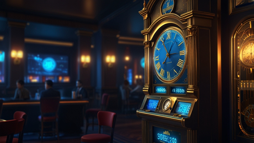 Glowing withdrawal timer over a casino payment dashboard